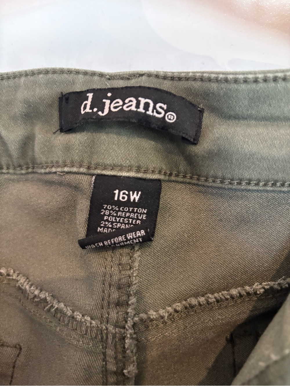 Olive Green Stretchy Straight-Leg Pants - Picture 3 of 5